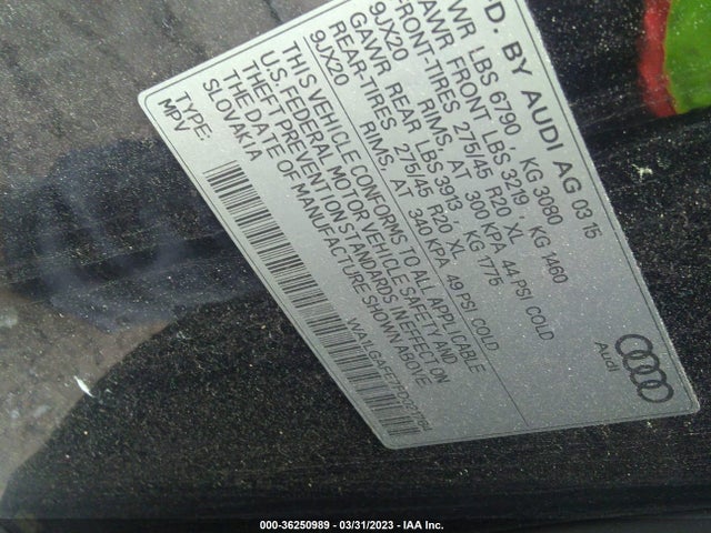 WA1LGAFE7FD021764 Audi Q7 3.0t Premium Plus