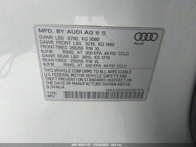 WA1LGAFE2ED007074 Audi Q7 3.0t Premium Plus