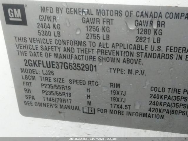 2GKFLUE37G6352901 GMC Terrain Slt
