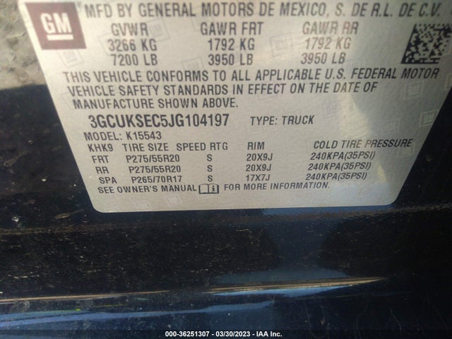 Chevrolet Silverado 1500 Ltz 2018 3GCUKSEC5JG104197 Image 9