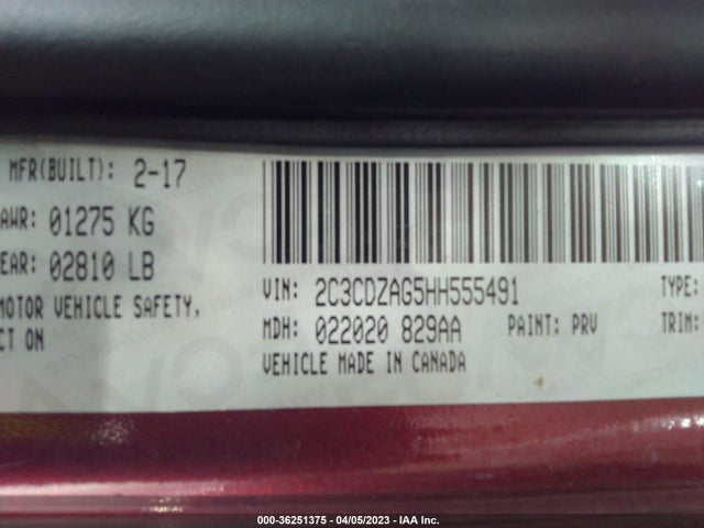 Dodge Challenger Sxt Plus 2017 2C3CDZAG5HH555491 Image 9