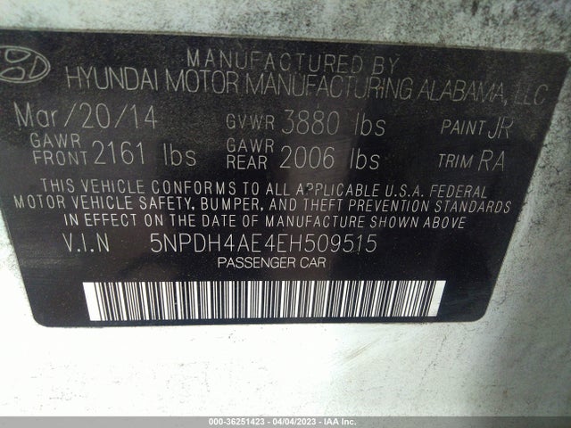 Hyundai ELANTRA SE 2014 5NPDH4AE4EH509515 Image 10