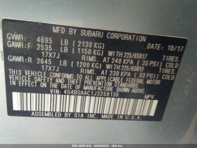 4S4BSAAC1J3258136 Subaru OUTBACK