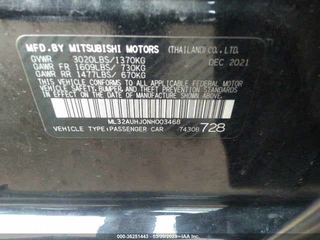 ML32AUHJ0NH003468 Mitsubishi mivec