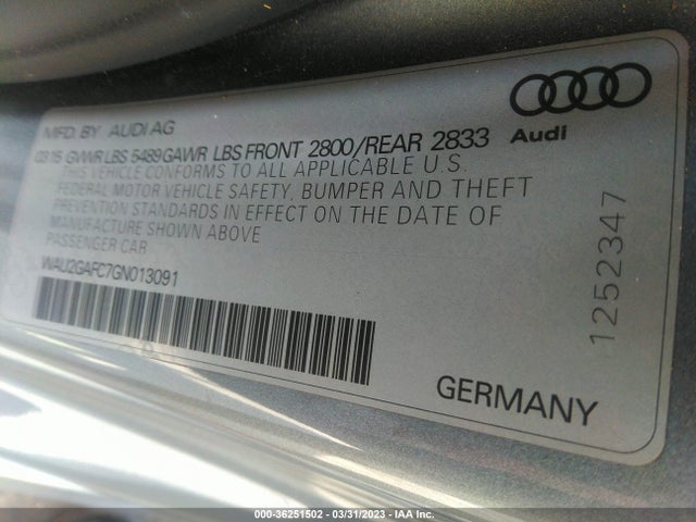WAU2GAFC7GN013091 Audi A7 3.0 Prestige