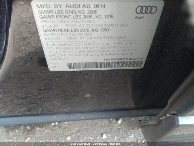 WA1WMAFP9FA042740 Audi Q5 Prestige