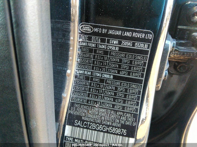 SALCT2BG6GH589876 Land Rover Discovery Sport Hse Lux