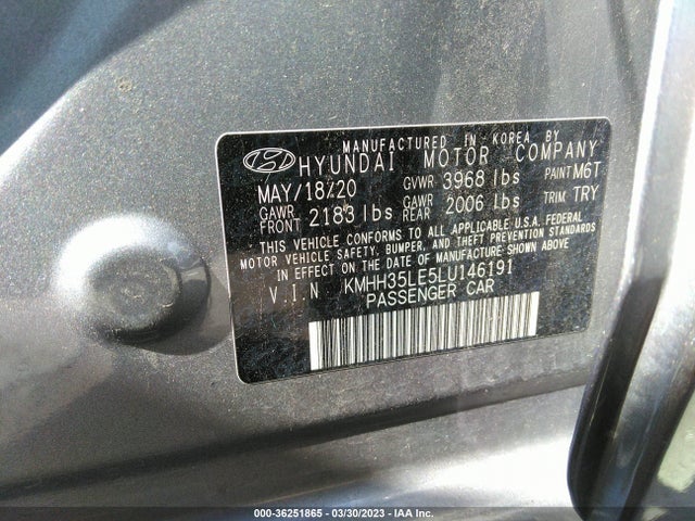 Hyundai ELANTRA GT 2020 KMHH35LE5LU146191 Image 9