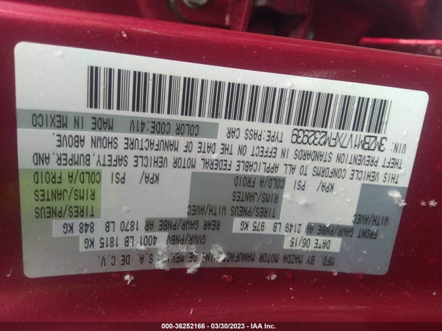 Mazda Mazda3 I Touring 2015 3MZBM1V7XFM232939 Image 10