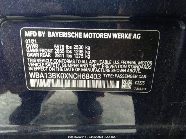 BMW 5 Series M550i Xdrive 2022 аукцион фото