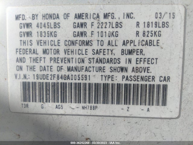 19UDE2F84GA005591 Acura Ilx W/premium
