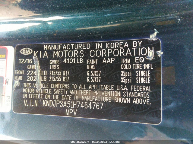 KIA SOUL + 2017 KNDJP3A51H7464767 Image 10