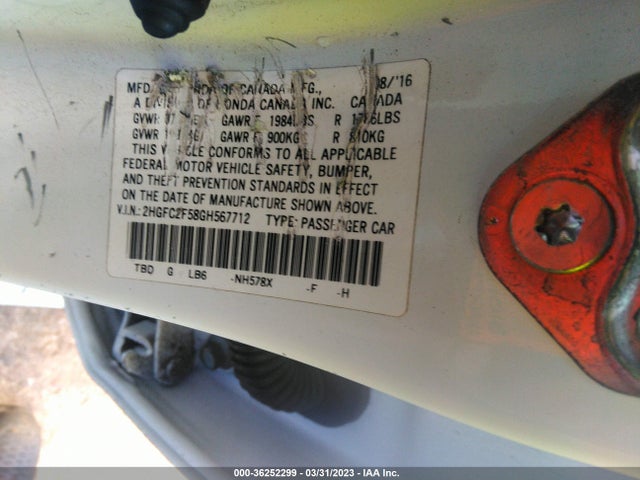 Honda Civic Sedan Lx 2016 2HGFC2F58GH567712 Image 10
