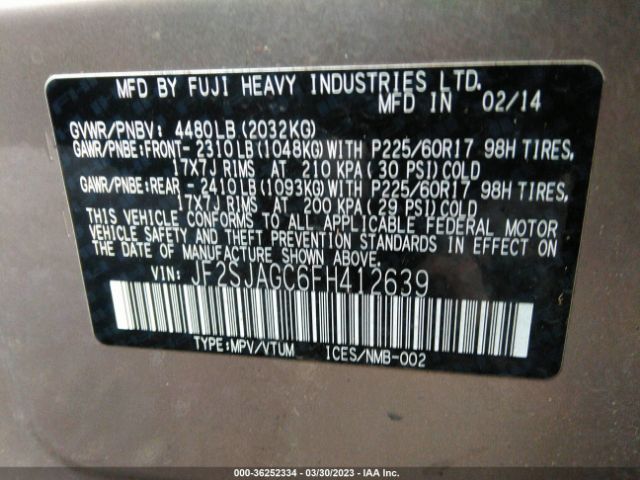 JF2SJAGC6FH412639 Subaru Forester 2.5i Premium