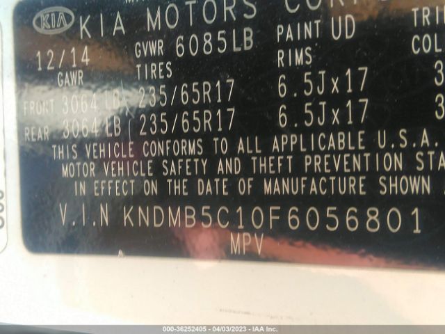 KNDMB5C10F6056801 KIA SEDONA LX