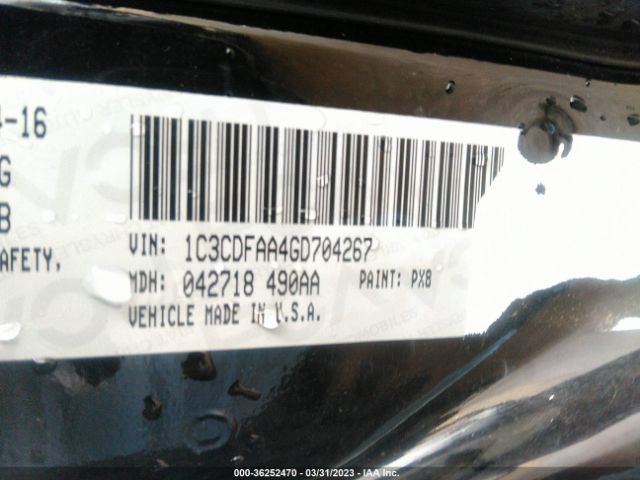 1C3CDFAA4GD704267 Dodge DART SE