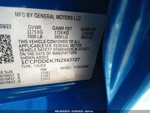 Chevrolet Silverado 1500 Lt 2022 1GCPDDEK7NZ643727 Image 9