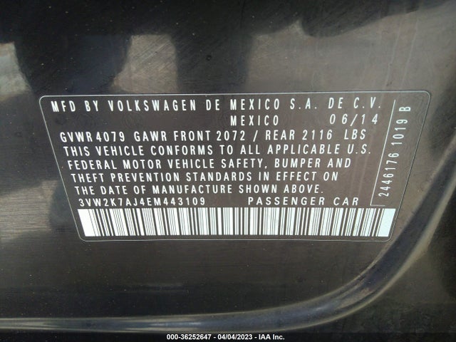 3VW2K7AJ4EM443109 Volkswagen Jetta Sedan S