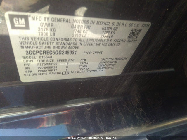 Chevrolet Silverado 1500 Lt 2016 3GCPCREC5GG245931 Image 9