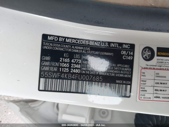55SWF4KB4FU007685 Mercedes-Benz C-class C 300