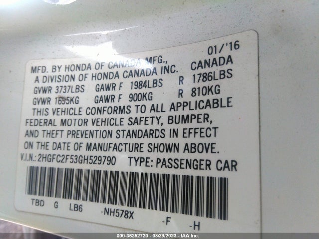 Honda Civic Sedan Lx 2016 2HGFC2F53GH529790 Image 11