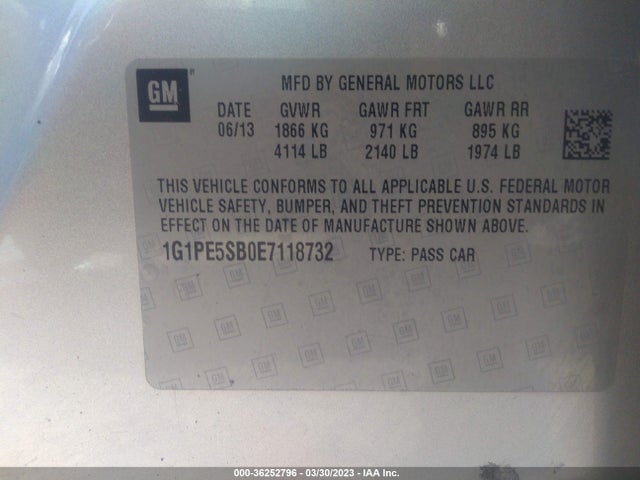 Chevrolet Cruze 2lt 2014 1G1PE5SB0E7118732 Image 9