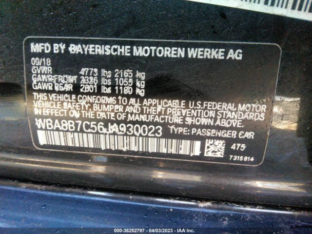 WBA8B7C56JA930023 BMW 3 Series 340i Xdrive