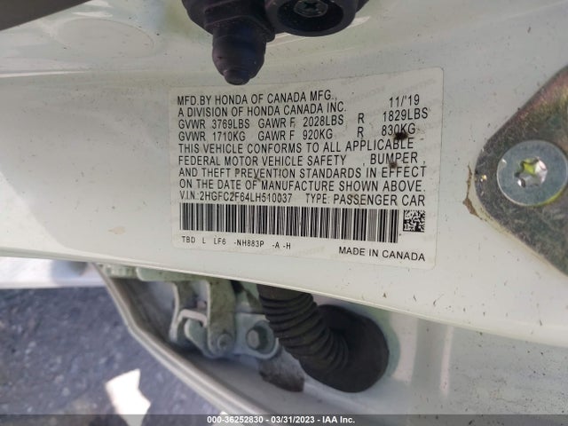 Honda Civic Sedan Lx 2020 2HGFC2F64LH510037 Image 9