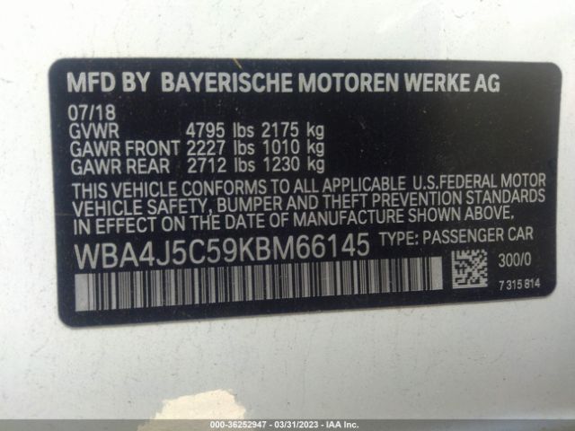 WBA4J5C59KBM66145 BMW 4 Series 440i