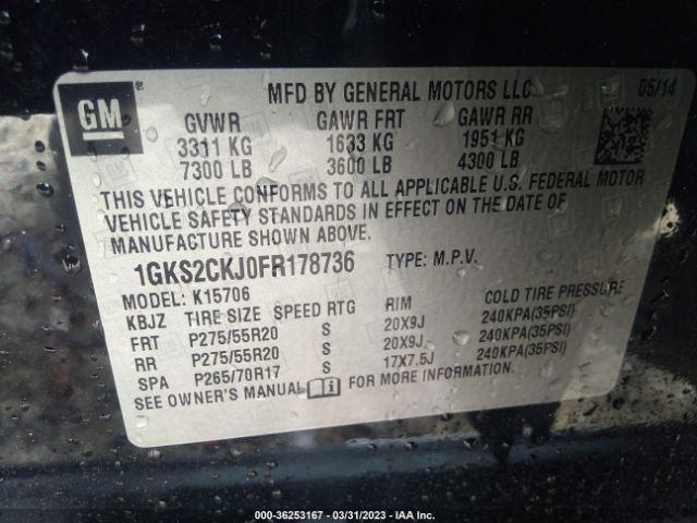 1GKS2CKJ0FR178736 GMC YUKON DENALI