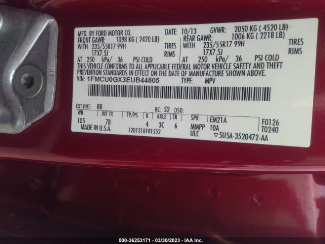 1FMCU0GX3EUB44805 Ford ESCAPE SE