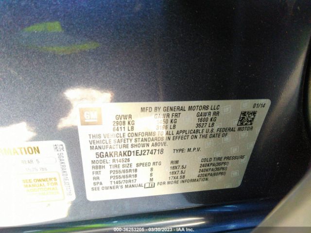 5GAKRAKD1EJ274718 Buick Enclave Convenience