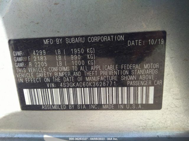 4S3GKAC60K3628771 Subaru Impreza Premium