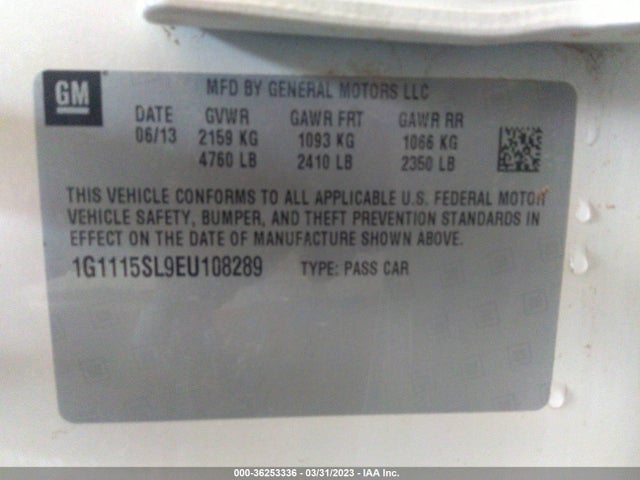 Chevrolet IMPALA LT 2014 1G1115SL9EU108289 Image 10