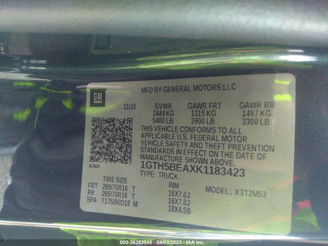 1GTH5BEAXK1183423 GMC Canyon 2wd