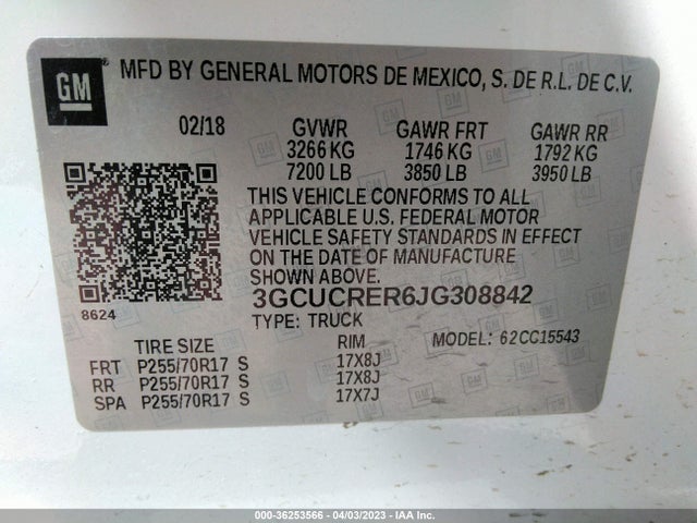Chevrolet Silverado 1500 Lt 2018 3GCUCRER6JG308842 Image 9