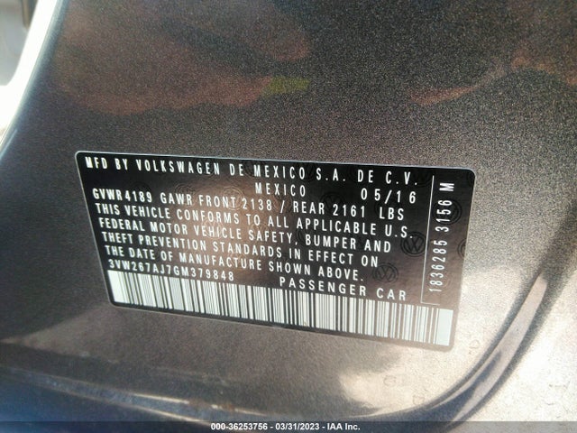 3VW267AJ7GM379848 Volkswagen Jetta Sedan 1.4t S