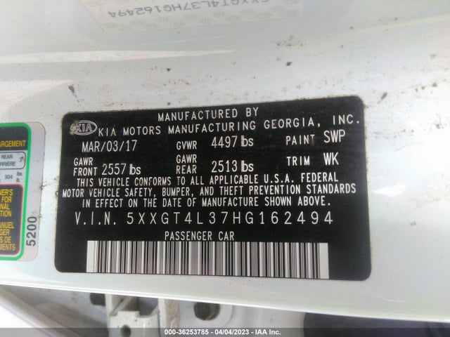 KIA Optima Lx 2017 5XXGT4L37HG162494 Image 11
