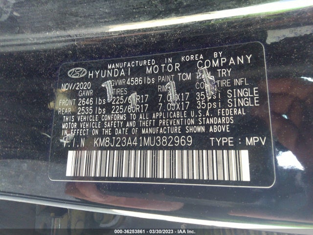 Hyundai TUCSON SE 2021 KM8J23A41MU382969 Image 9