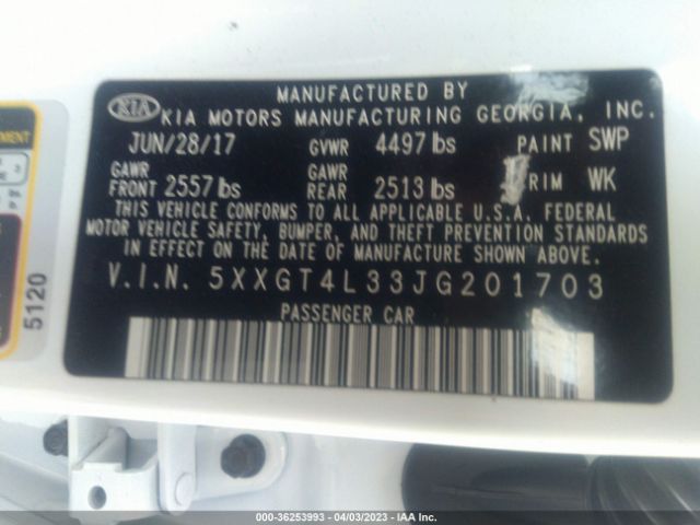 5XXGT4L33JG201703 KIA Optima Lx