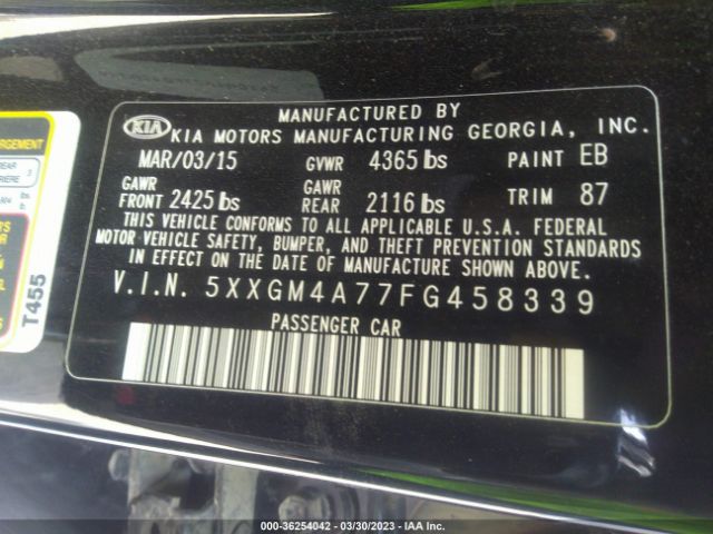 5XXGM4A77FG458339 KIA Optima Lx