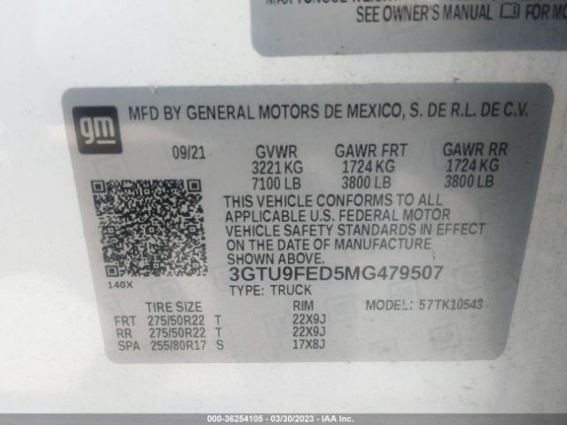 3GTU9FED5MG479507 GMC Sierra 1500 Denali