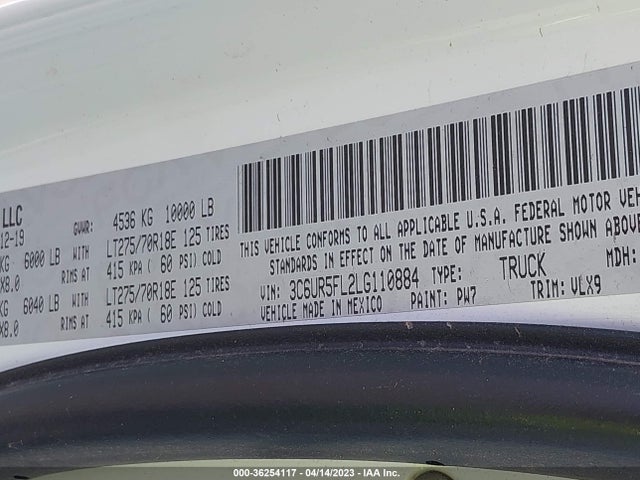 3C6UR5FL2LG110884 RAM 2500 Laramie
