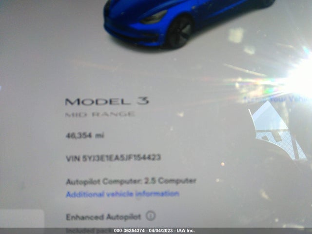 Tesla Model 3 Range Battery 2018 5YJ3E1EA5JF154423 Image 7