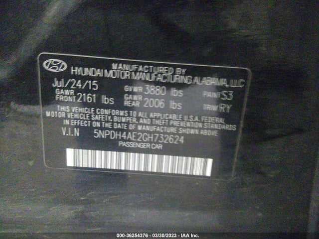 Hyundai Elantra Value Edition 2016 5NPDH4AE2GH732624 Image 9