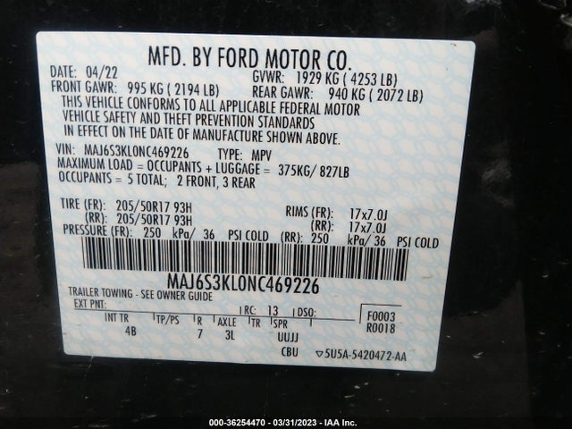 Ford Ecosport Titanium 2022 MAJ6S3KL0NC469226 Image 9