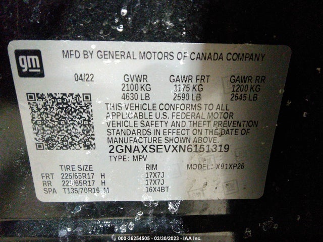 Chevrolet EQUINOX LS 2022 2GNAXSEVXN6151319 Image 9