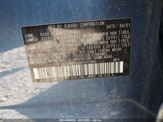 4S4WMAFDXM3445960 Subaru Ascent Premium
