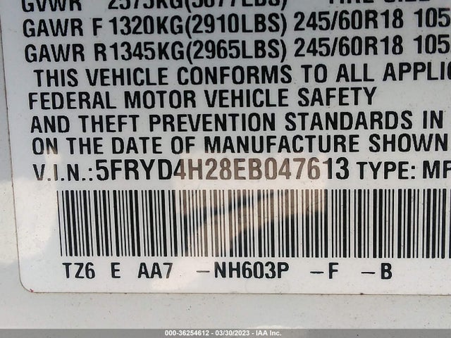 Acura MDX 2014 5FRYD4H28EB047613 Image 9