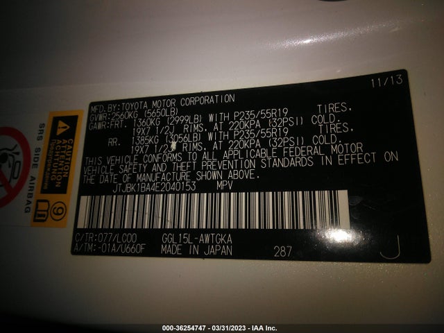 JTJBK1BA4E2040153 Lexus RX 350